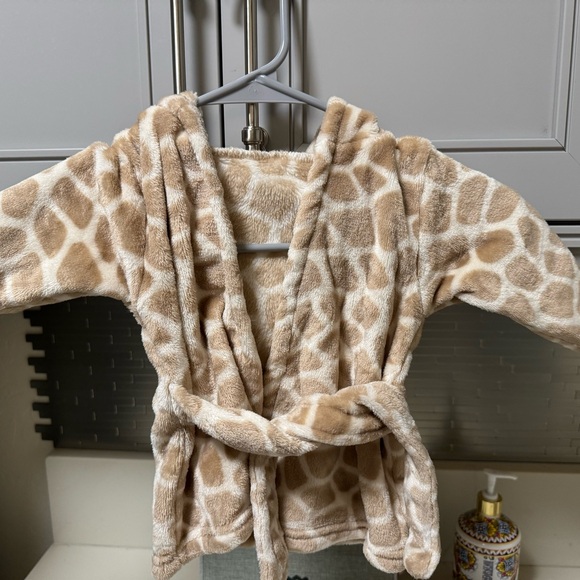 Hooded soft plush Baby bathrobe Giraffe 6-9 months NWOT - Picture 4 of 12